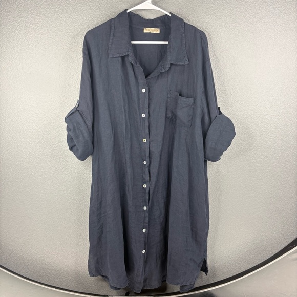 Talia Benson Dresses & Skirts - Talia Benson Linen Button-front Shirtdress Lagenlook
